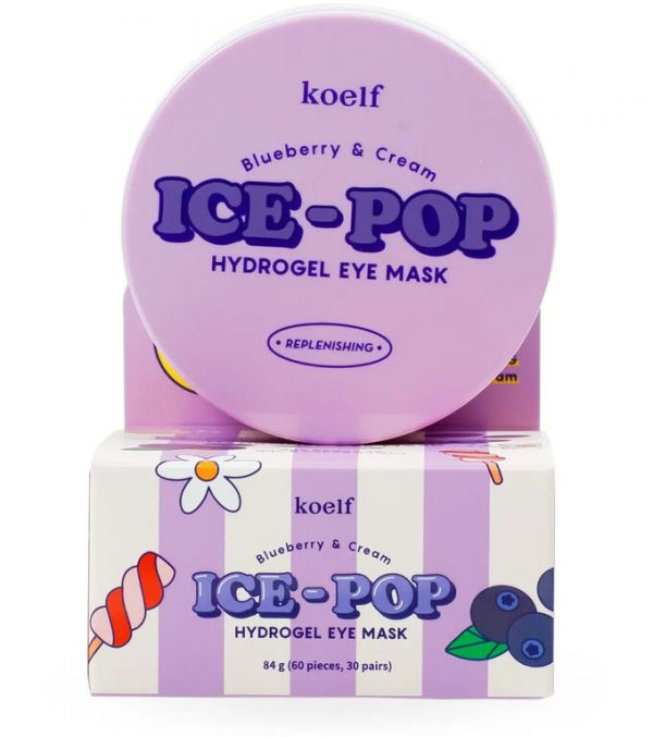 Патчи для глаз с экстрактом черники и сливок Koelf Ice-Pop Blueberry&amp;Cream 60 шт