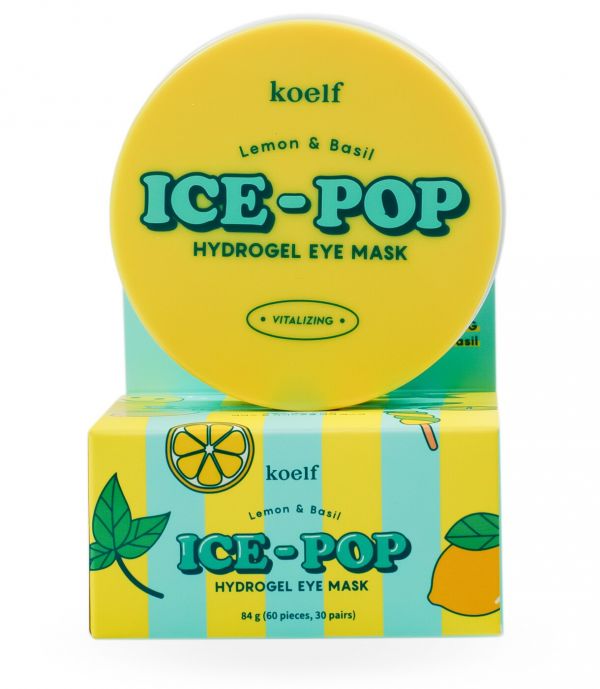 Гидрогелевые патчи для глаз с лимоном и базиликом PETITFEE Lemon & Basil Ice-Pop Hydrogel Eye Mask 60шт