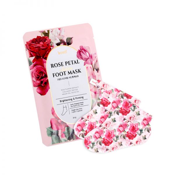 Маска - носочки для ног с лепестками роз Rose Petal Satin Foot Mask
