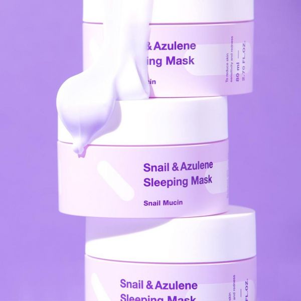 Ночная маска успокаивающая кожу с муцином улитки и азуленом  TIAM Snail & Azulene Sleeping Mask 80 мл